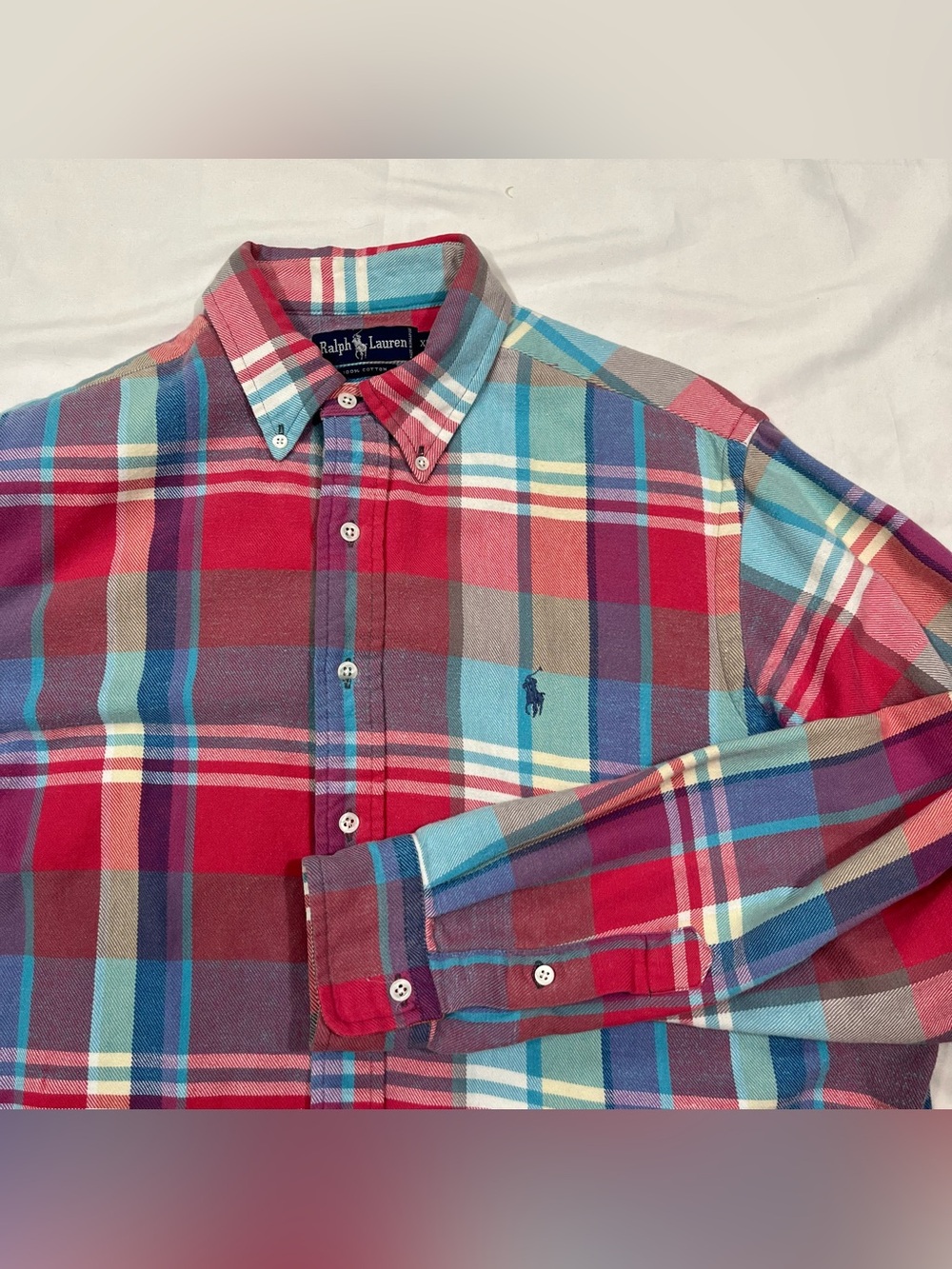 Vintage Polo Ralph Lauren Men’s Plaid Long Sleeve Button Down Shirt XL